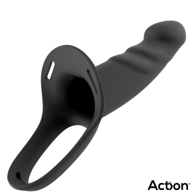 Arnés Strap-On con Dildo Hueco Silicona Premium Talla S Negro