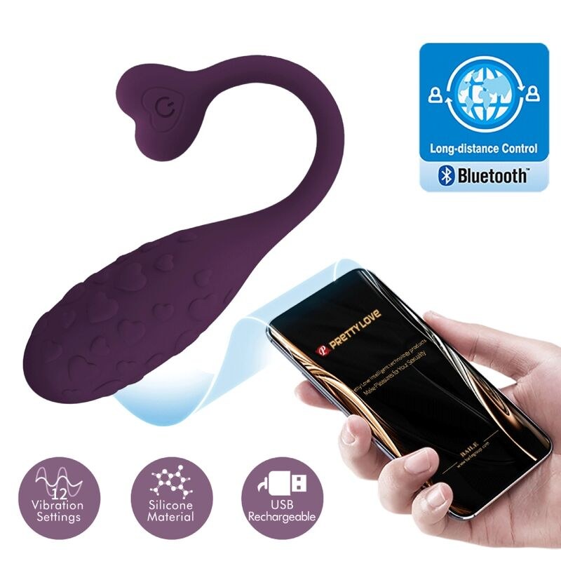 Fisherman Huevo vibrador lila controlado por APP