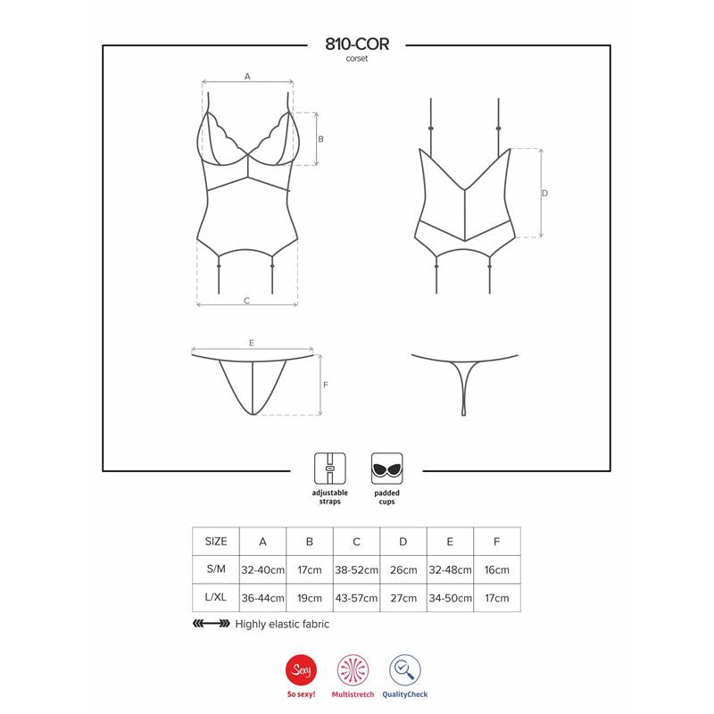 810 - COR - 1 Corset y Tanga Color Negro - Kinkyloov
