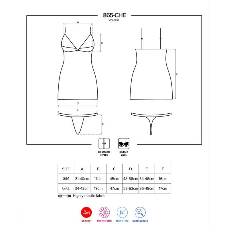 865 - CHE - 1 Chemise y Tanga Color Negro - Kinkyloov