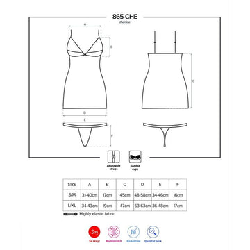 865 - CHE - 1 Chemise y Tanga Color Negro - Kinkyloov