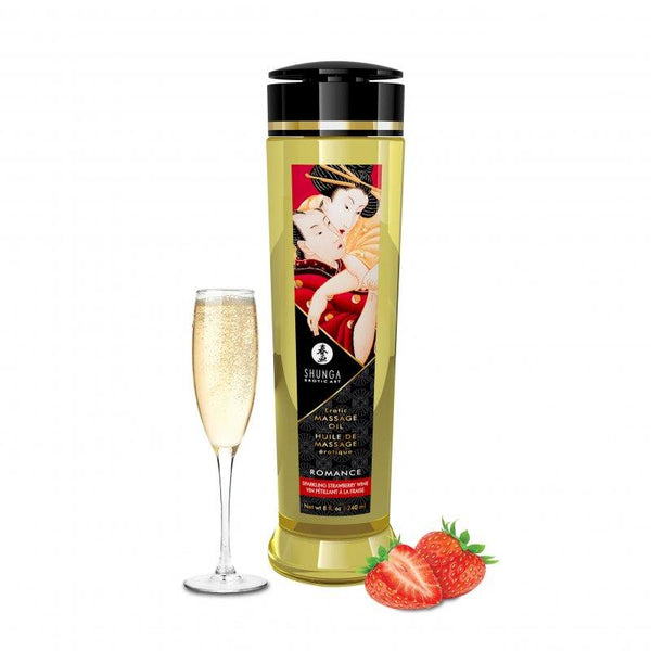 Aceite Masaje Fresa con Champagne Shunga 240 ml