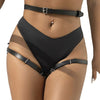 Arnés cintura y piernas cuero negro talla única - Kinkyloov