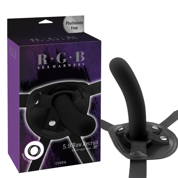 Arnés con Dildo Raw Recruit Talla M Negro - Kinkyloov