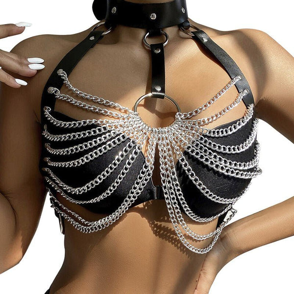 Arnés de Pecho Cadenas Anilla Grande Talla Única - Kinkyloov