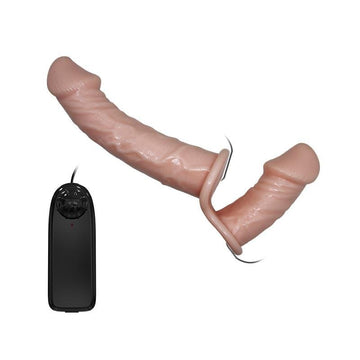 Arnés Dildo Doble con Vibración Natural - Kinkyloov