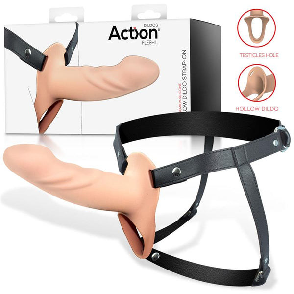 Arnés Strap - on con Dildo Hueco Silicona Premium Talla L - Kinkyloov