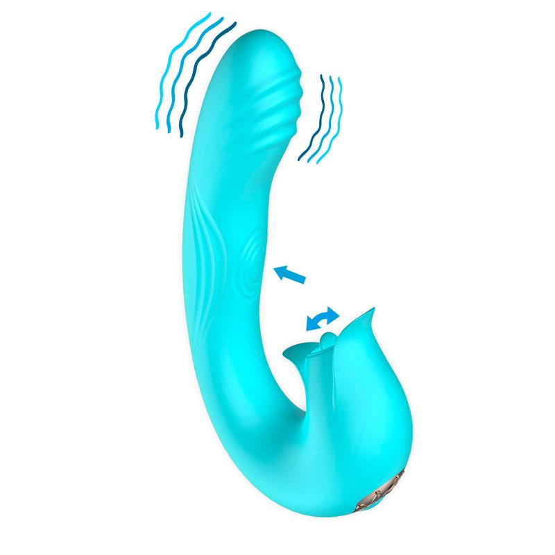 Hydra Vibrador con Pulsación y Lengua Estimuladora de Clítoris 3 Motores USB