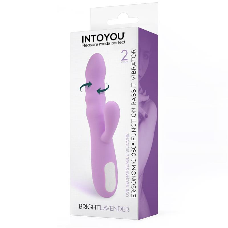 Brightlavender Vibrador y Rotador Doble Motor 360º USB Silicona