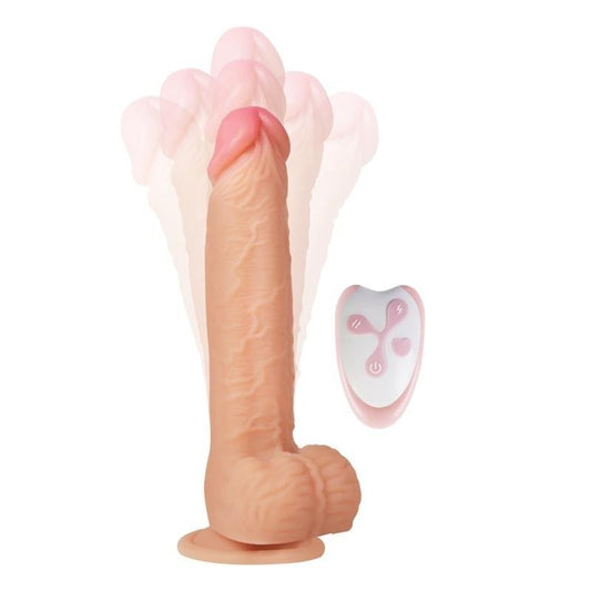 Cesur 3.0 Dildo Realista Vibración, Movimiento Ondulante, 360º y Telescópico Control Remoto USB - Kinkyloov
