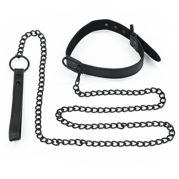 Collar con Correa Negro Mate - Kinkyloov