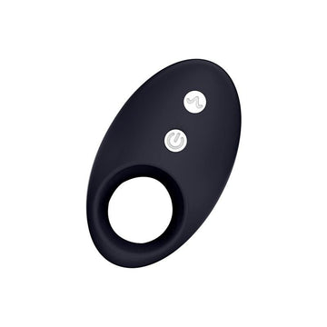 Darkblack Anillo Vibrador con Led Control Remoto USB Silicona - Kinkyloov