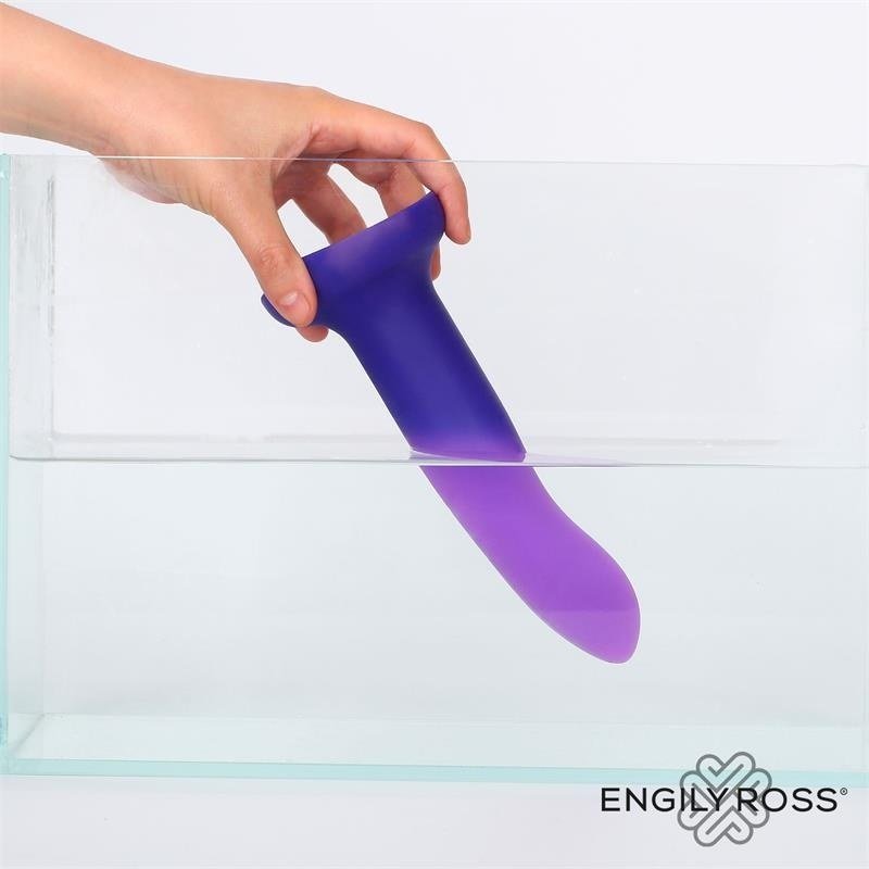 Dildo con Vibración que Cambia de Color Azul a Púrpura Talla M 17 cm - Kinkyloov