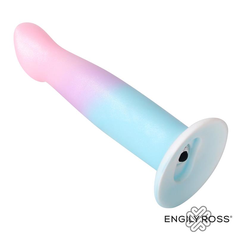 Dildo con Vibración y Ventosa Color Degradado 17 cm