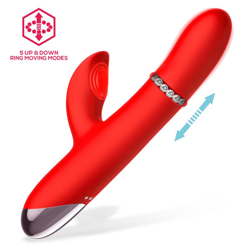 Divya Vibrador con Aro de Bolas Internas Up and Down y Pulsación 3 Motores Independientes USB