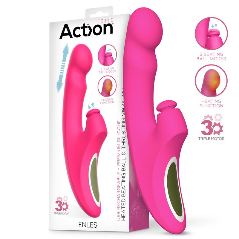 Enles Vibrador con Beating Ball, Thrusting y Función de Calor - Kinkyloov