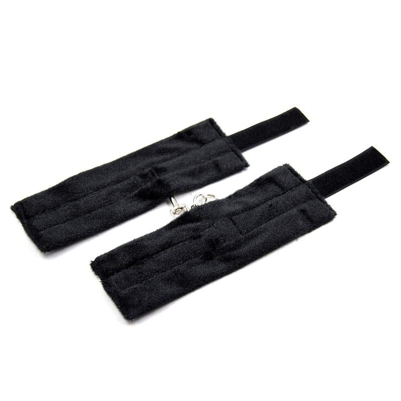 Esposas de Tela con Velcro para Muñecas con Pelo Largo Negro - Kinkyloov