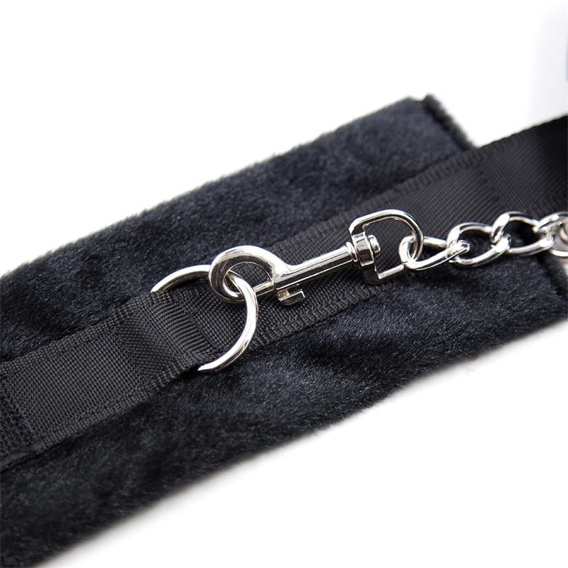 Esposas de Tela con Velcro para Muñecas con Pelo Largo Negro - Kinkyloov