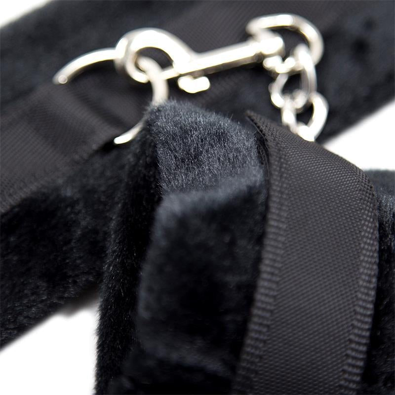 Esposas de Tela con Velcro para Muñecas con Pelo Largo Negro - Kinkyloov