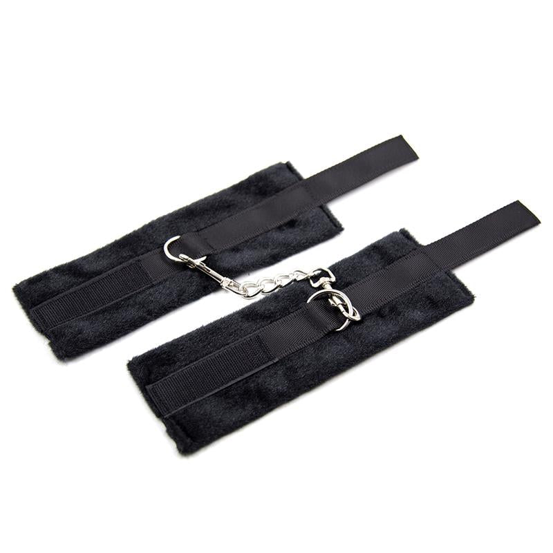 Esposas de Tela con Velcro para Muñecas con Pelo Largo Negro - Kinkyloov