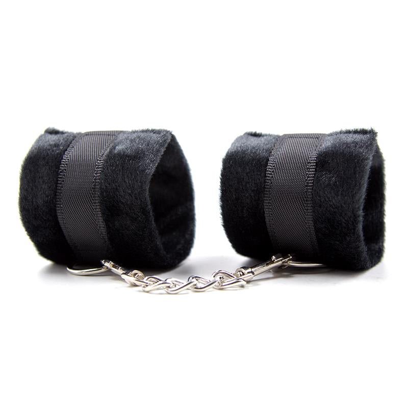 Esposas de Tela con Velcro para Muñecas con Pelo Largo Negro - Kinkyloov