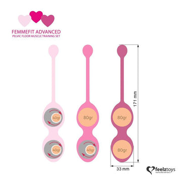 Femmefit Set 3 Bolas Ejercicios Avanzados de Suelo Pélvico - Kinkyloov