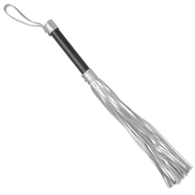 Flogger Cuero Sintético Plateado y Negro - Kinkyloov