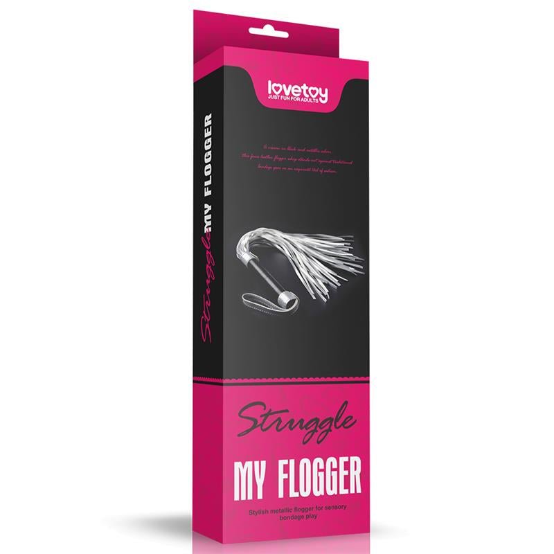 Flogger Cuero Sintético Plateado y Negro - Kinkyloov