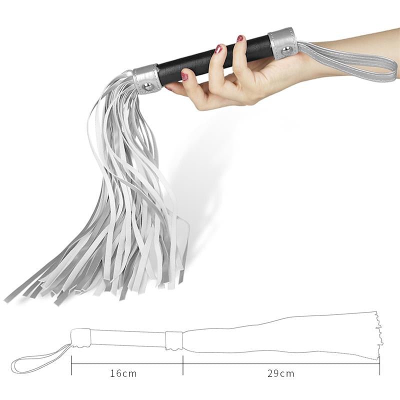 Flogger Cuero Sintético Plateado y Negro - Kinkyloov