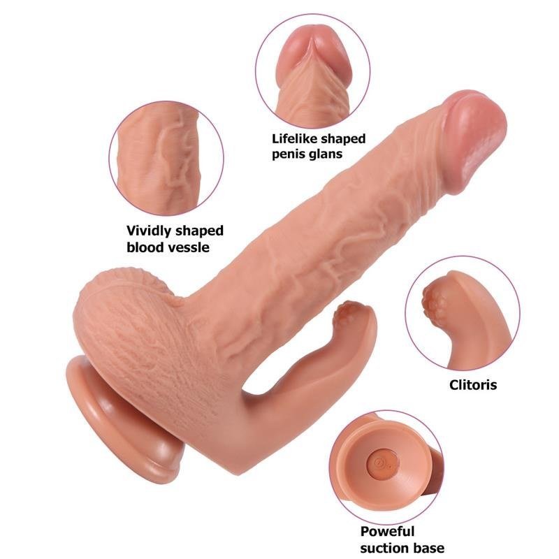 Haydon Dildo con 20 Modos de Vibración y Estimulador de Clítoris - Kinkyloov