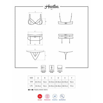 Heartina Set 3 Piezas Negro - Kinkyloov