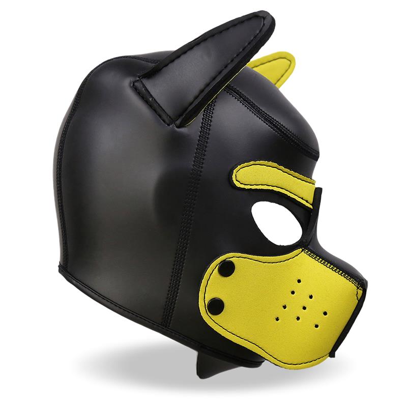 Hound Máscara de Perro Neopreno Hocico Extraíble Negro/Amarillo Talla Única