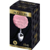 Anal pleasure plug liso metal pompón rosa talla M