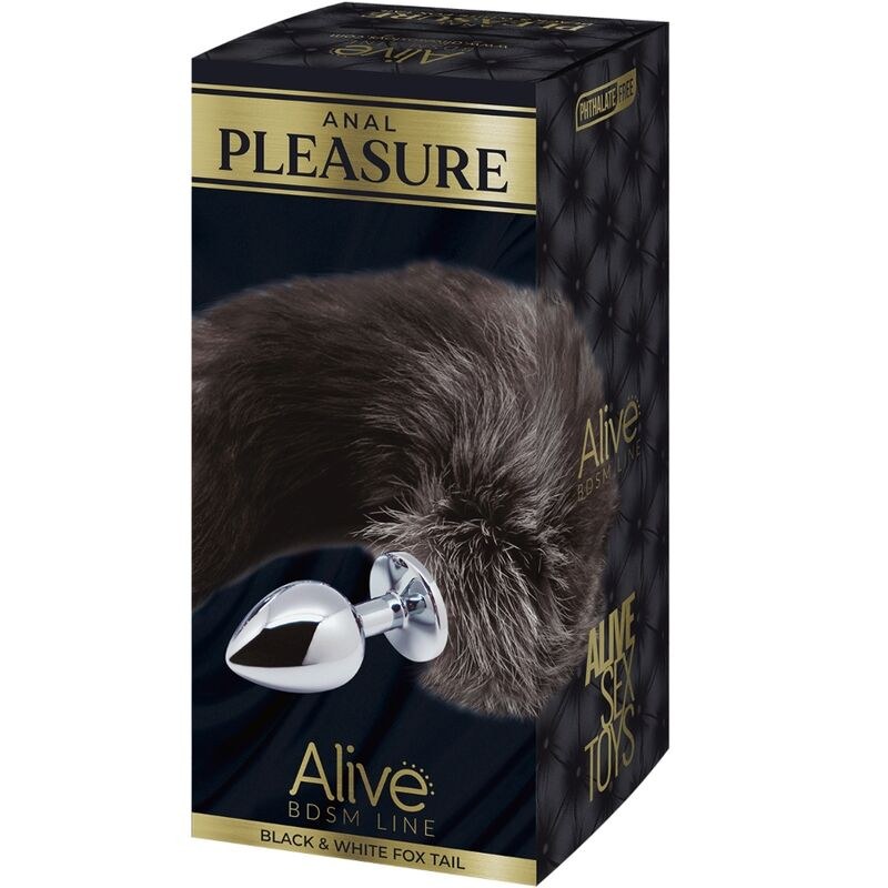 Anal pleasure plug metal cola zorro talla M