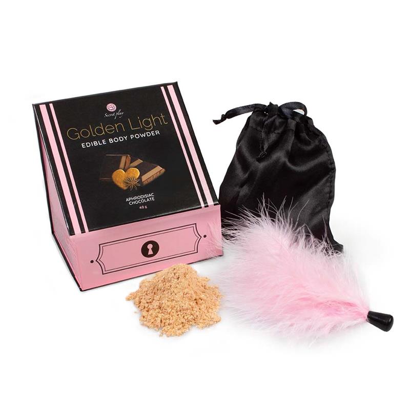 Kit Polvos 100% Comestibles y Plumero Sabor Chocolate, Canela y Jengibre - Kinkyloov