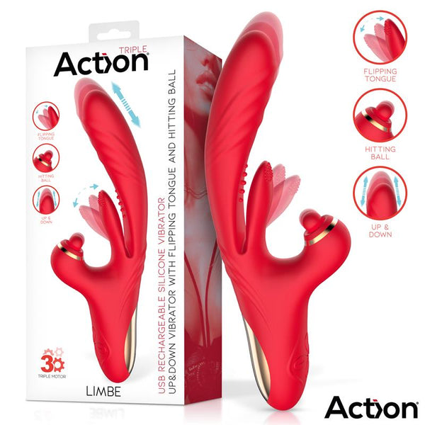 Limbe Vibrador con Lengua Flip-Flap, Bola Percutora y Up and Down