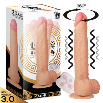Magnus 3.0 Dildo Realista Vibrador y Rotador Control Remoto Silicona Líquida - Kinkyloov