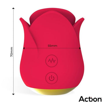 Meryl Estimulador Vibrador de Rosa con Lengua 2 Motores - Kinkyloov