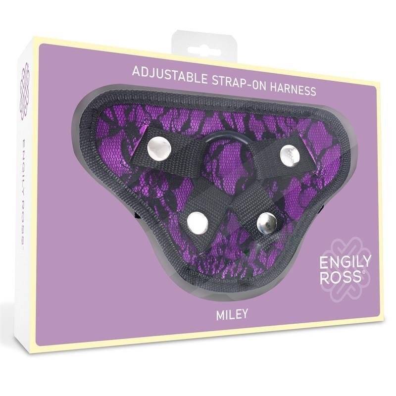 Miley Arnés Universal Ajustable 3 Anillo de Silicona Púrpura - Kinkyloov