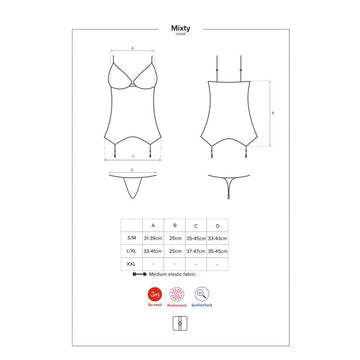 Mixty Corset y Tanga Talla L/XL - Kinkyloov