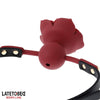 Mordaza Bola Silicona Transpitable Adorno Rosa Ajustable 47 - 56 cm - Kinkyloov