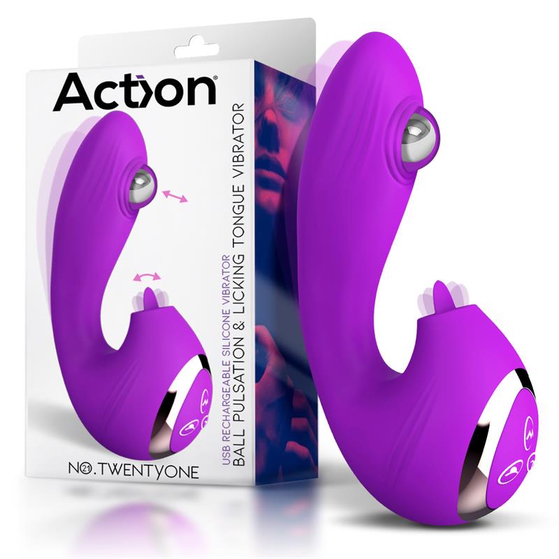 No. TwentyOne Vibrador con Bola Pulsante y Lengua Estimuladora - Kinkyloov