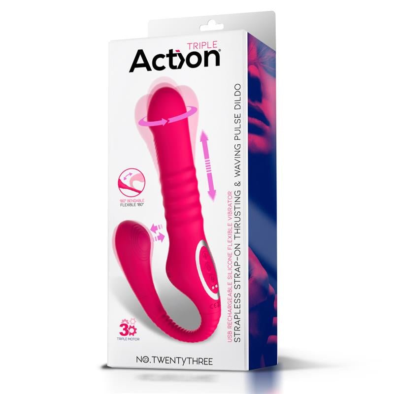 No. TwentyThree Vibrador Doble con Pulsación y Thrusting Flexible 180º - Kinkyloov