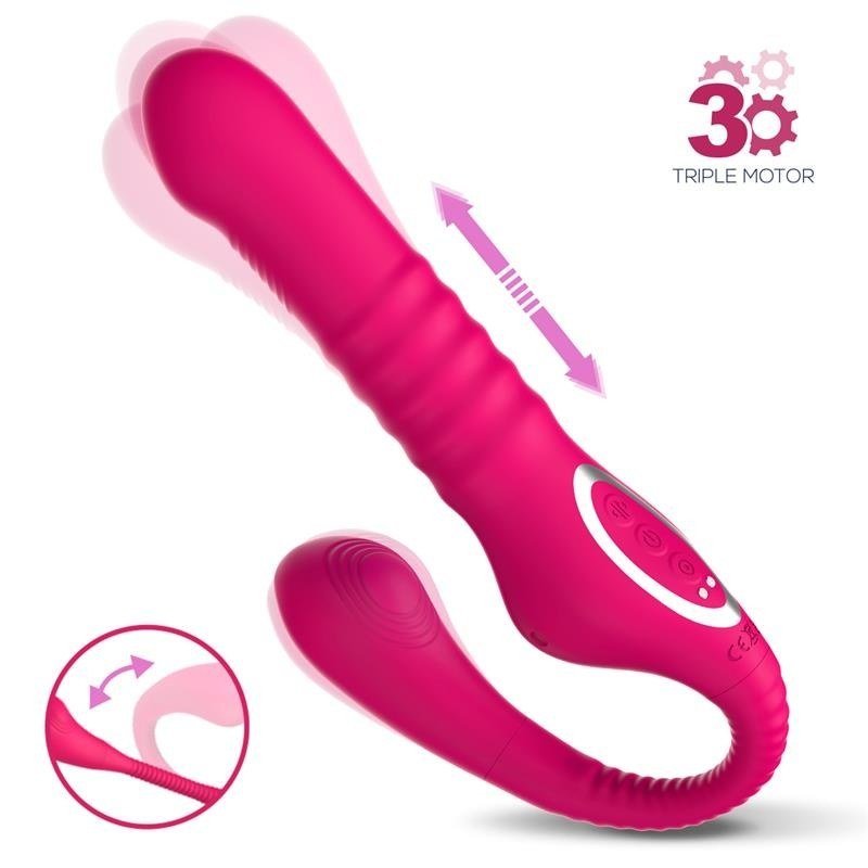 No. TwentyThree Vibrador Doble con Pulsación y Thrusting Flexible 180º - Kinkyloov