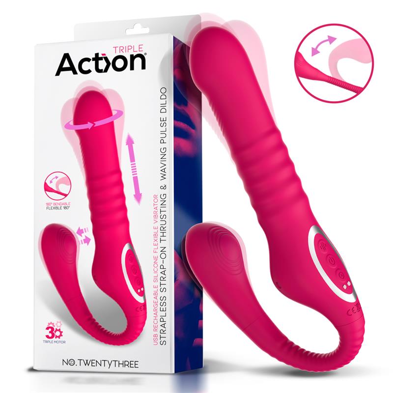 No. TwentyThree Vibrador Doble con Pulsación y Thrusting Flexible 180º - Kinkyloov