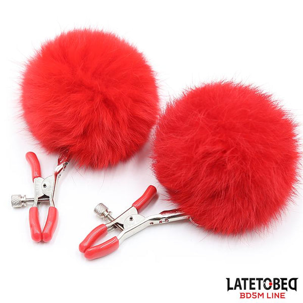 Pinzas para Pezones Ajustables con Pompón - Kinkyloov