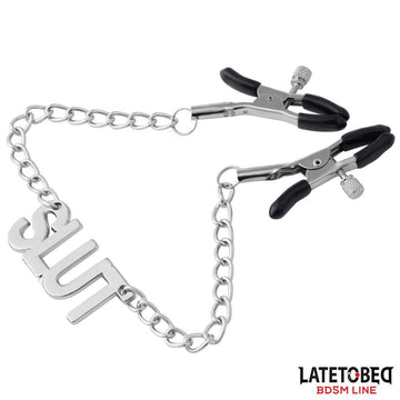 Pinzas para Pezones con Cadena - Slut - Kinkyloov
