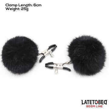 Pinzas para Pezones con Pelo Negro - Kinkyloov
