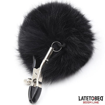 Pinzas para Pezones con Pelo Negro - Kinkyloov
