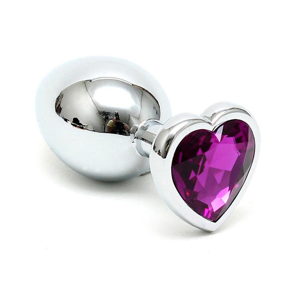 Plug Anal Acero Inox Cristal Corazón Púrpura